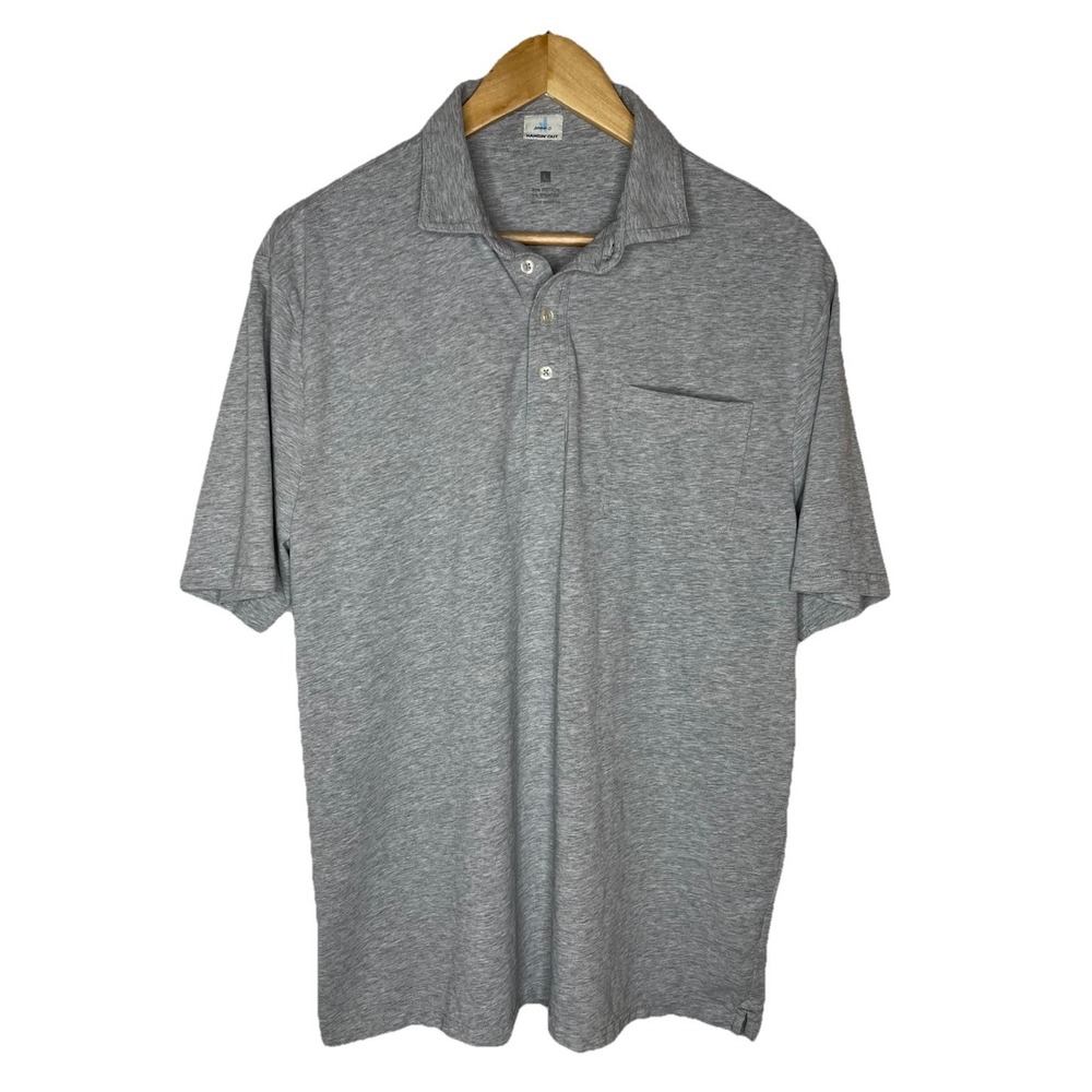 Johnnie-O Shirt Mens Large L Hangin Out Gray Stretch Polo